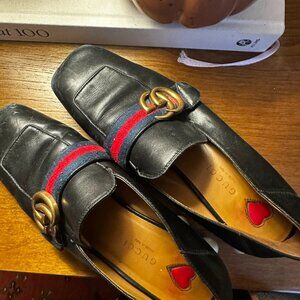 Gucci Leather Studded Accents Loafers